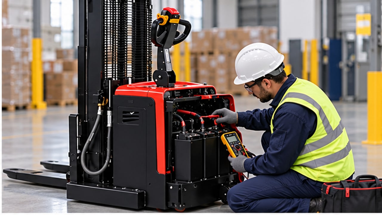 Why Does an Electric Pallet Stacker Lift Slowly Only With a Pallet? A Battery Voltage-Drop Check - electric pallet stacker 2