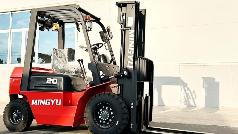 What is the three-point stance rule for forklifts? 