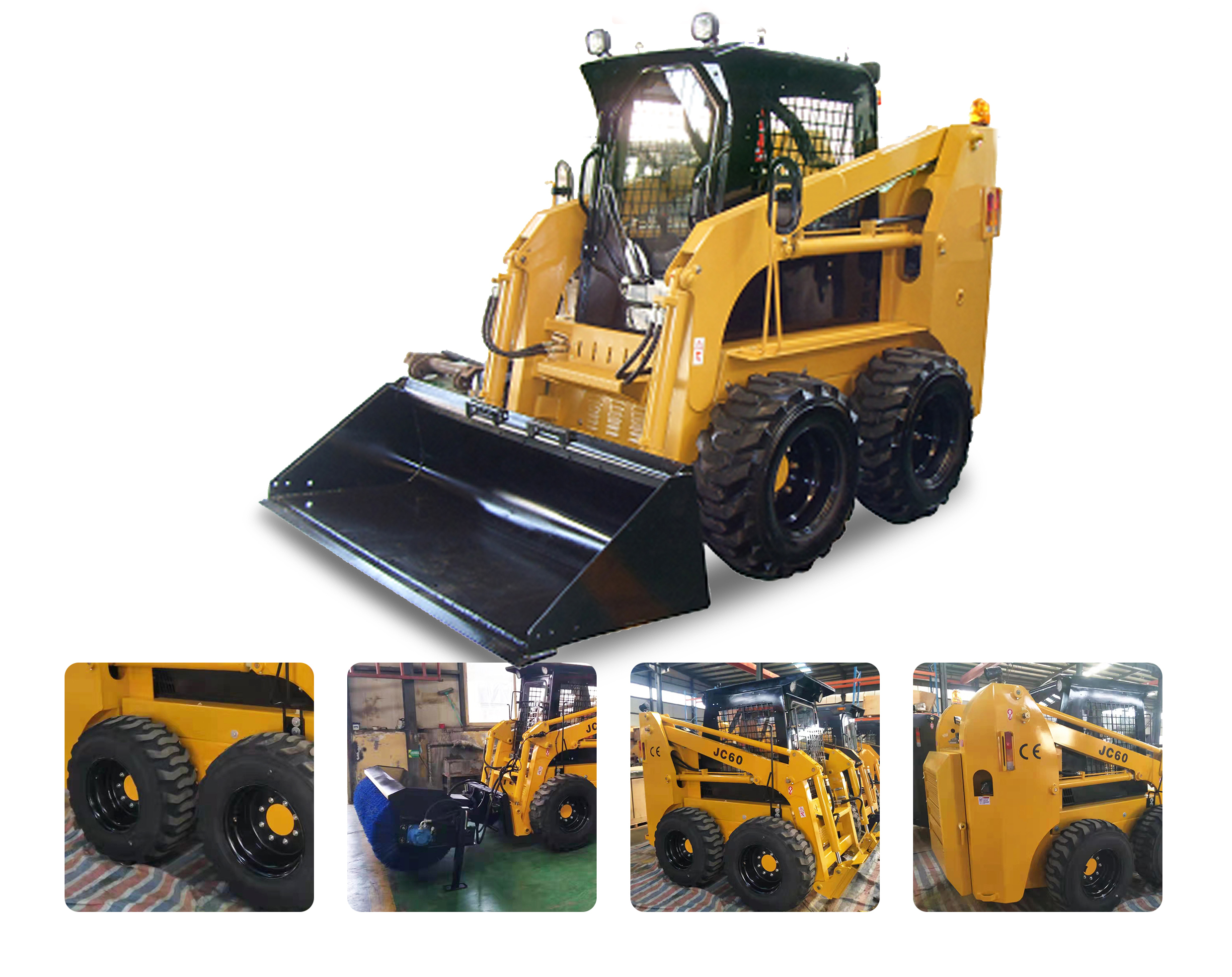 Caso skid steer loader: capacidad operativa para pallets y limpieza de patio