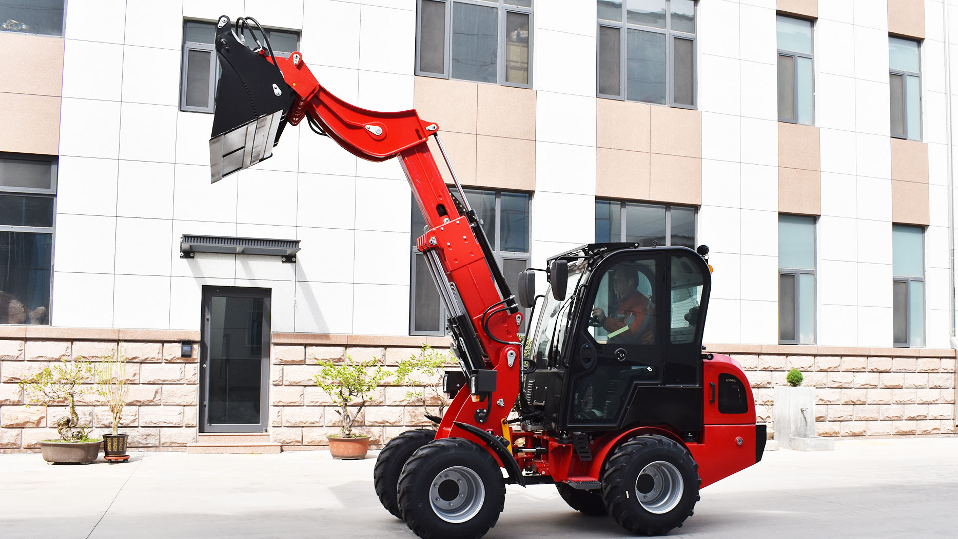 Caso telehandler loader na fazenda: racao, paletes e materiais em altura
