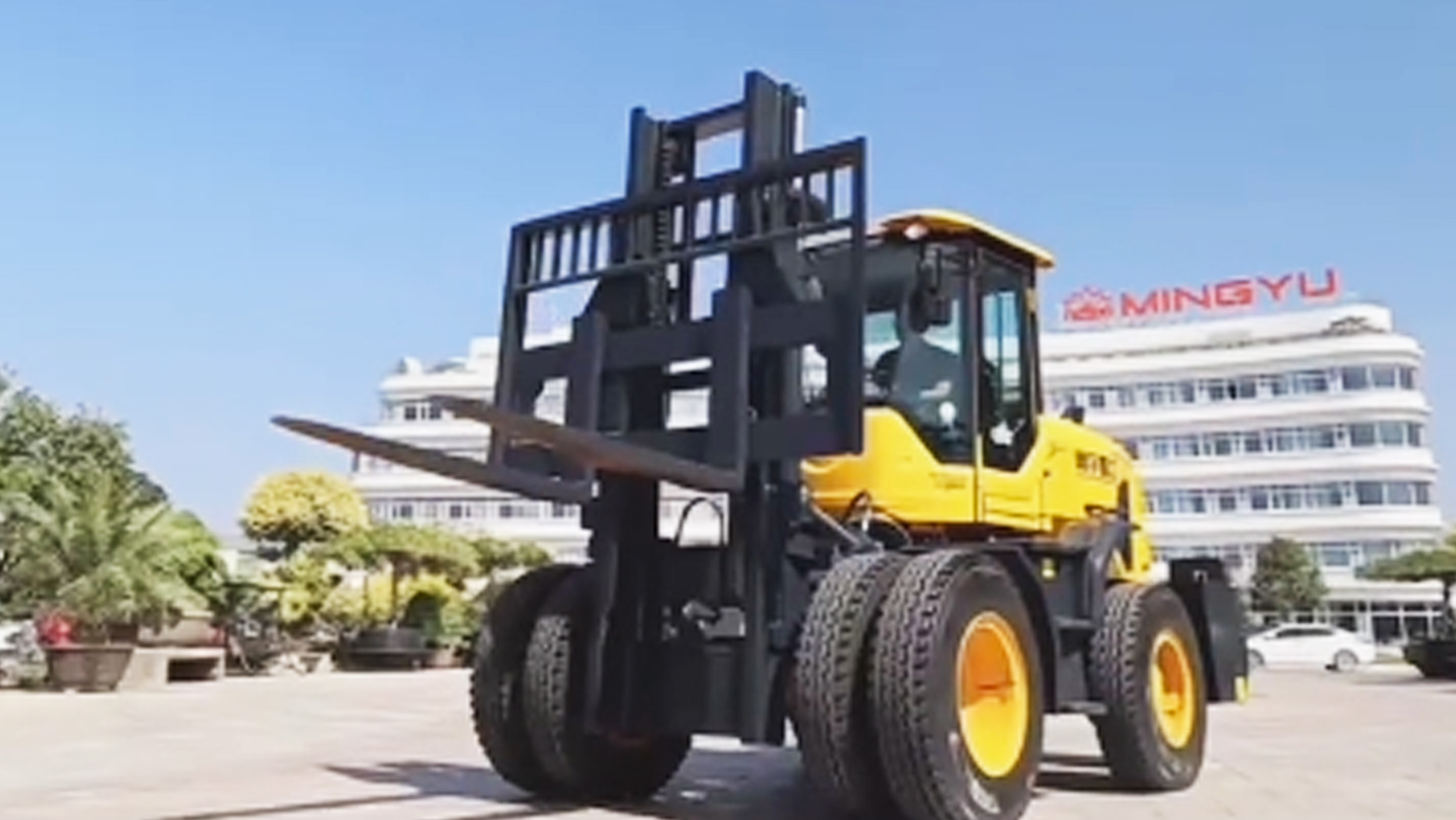 What are the safety considerations for operating an off-road forklift?